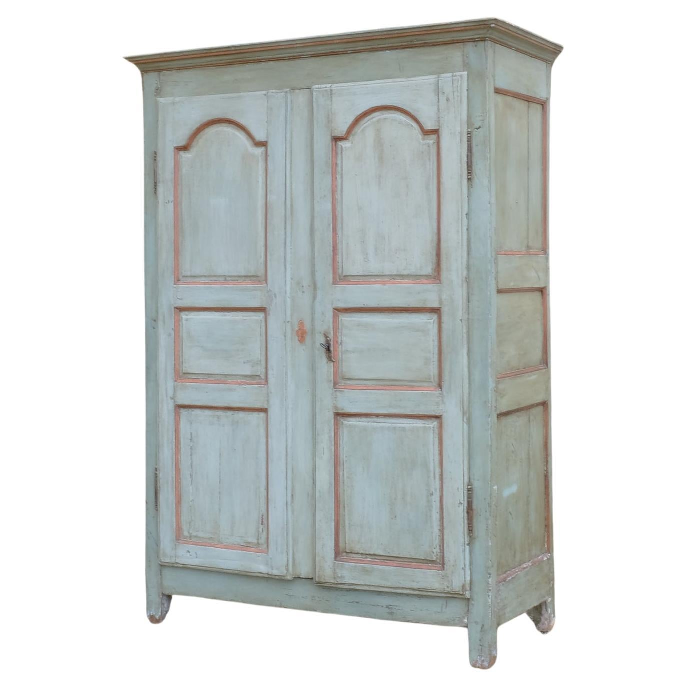 19th Century French Painted Cupboard For Sale