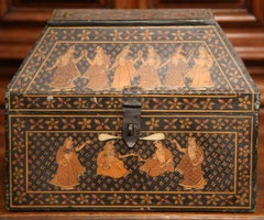 19th Century French Painted Orientalist Decorative Storage Box
