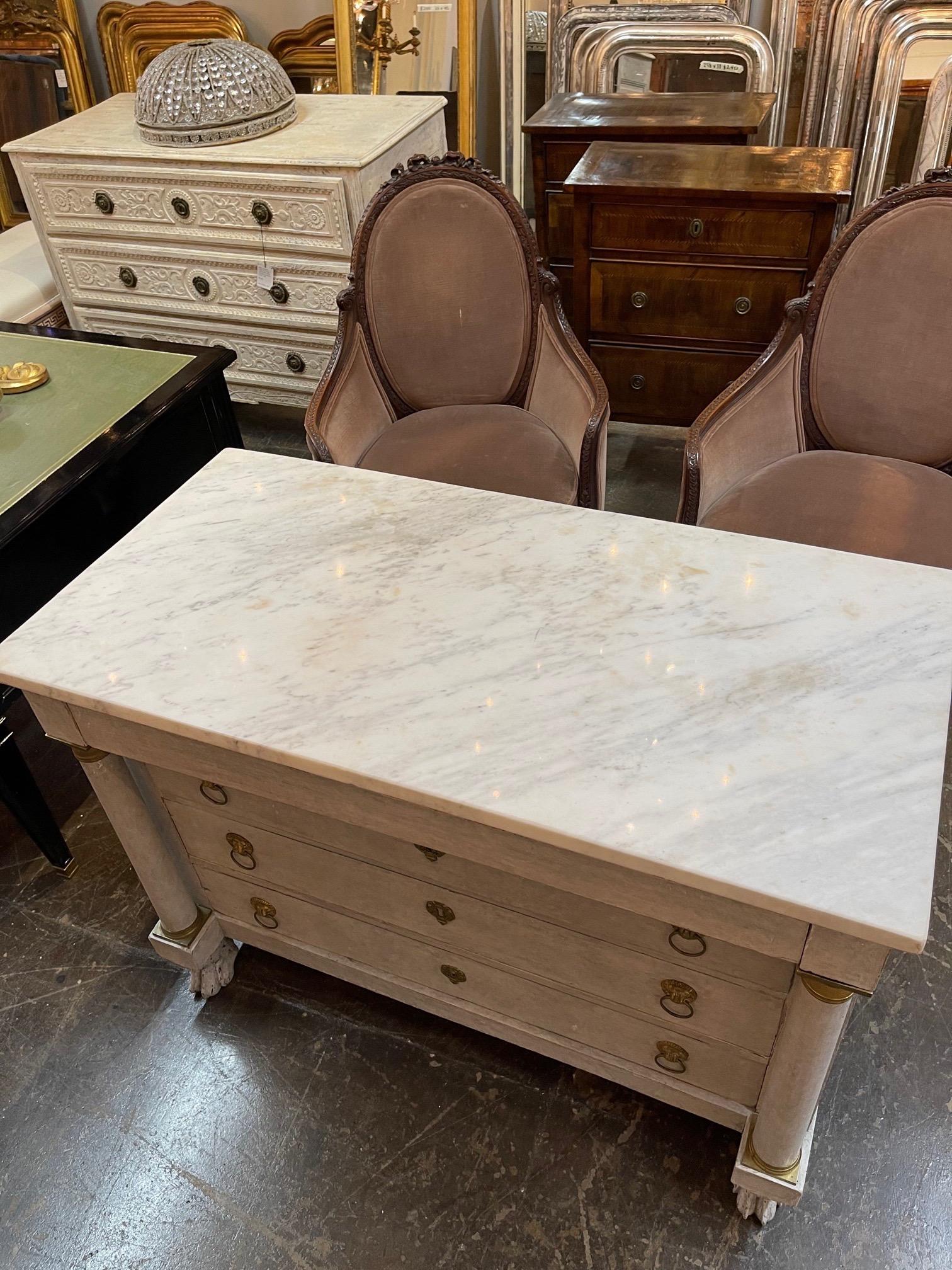 19th Century French Painted Empire Commode In Good Condition In Dallas, TX