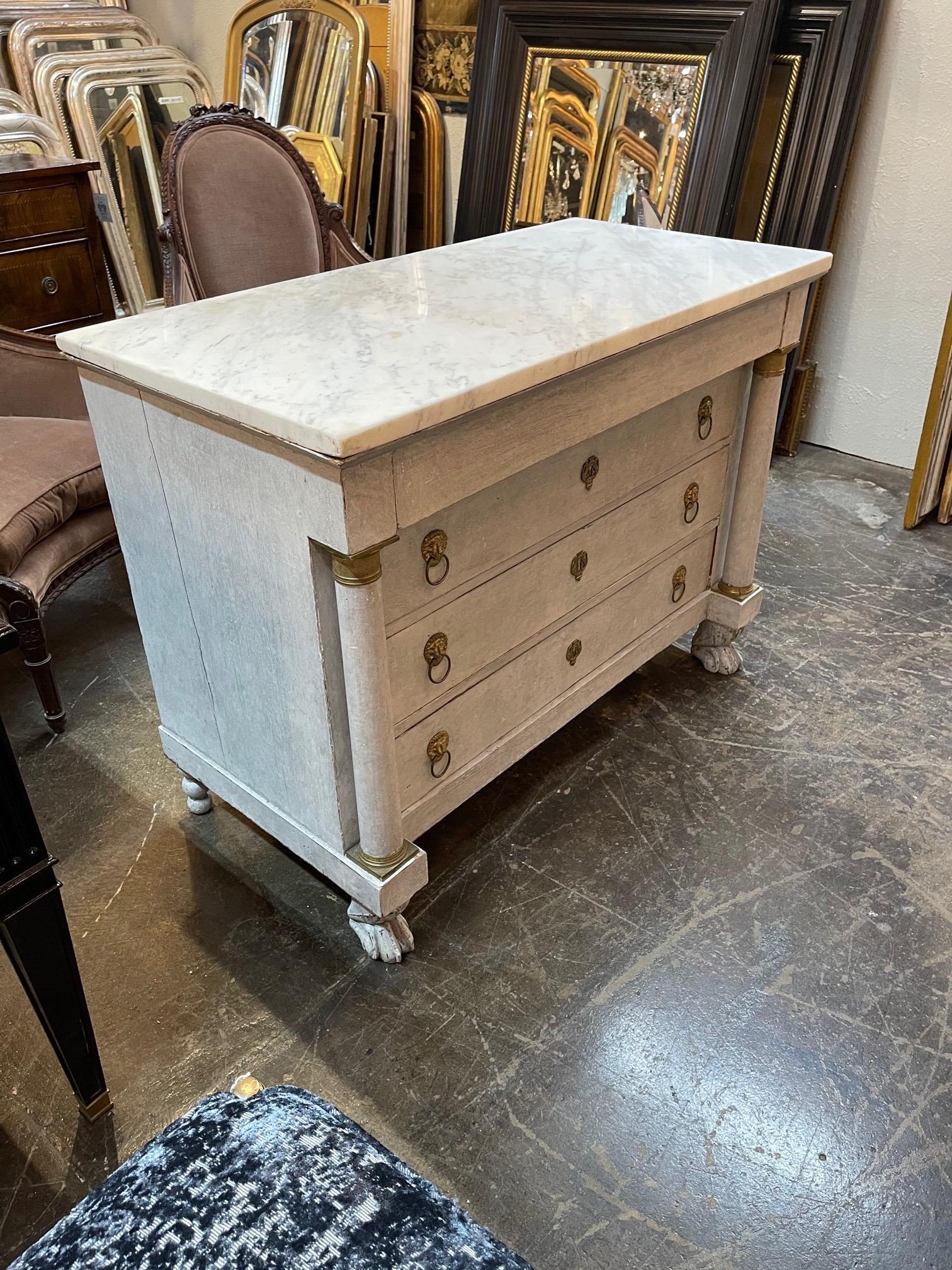 19th Century French Painted Empire Commode 4