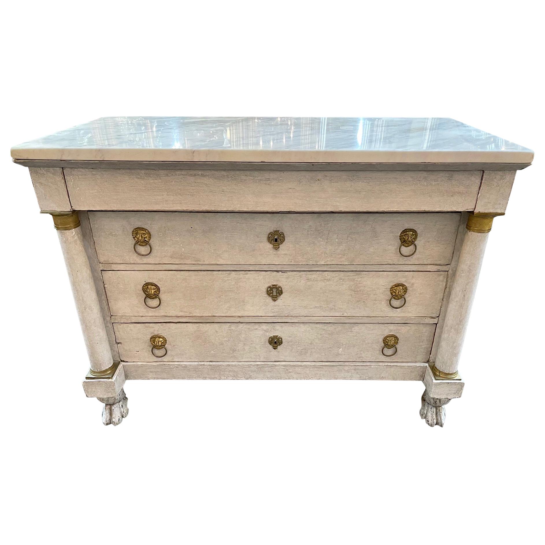 19th Century French Painted Empire Commode