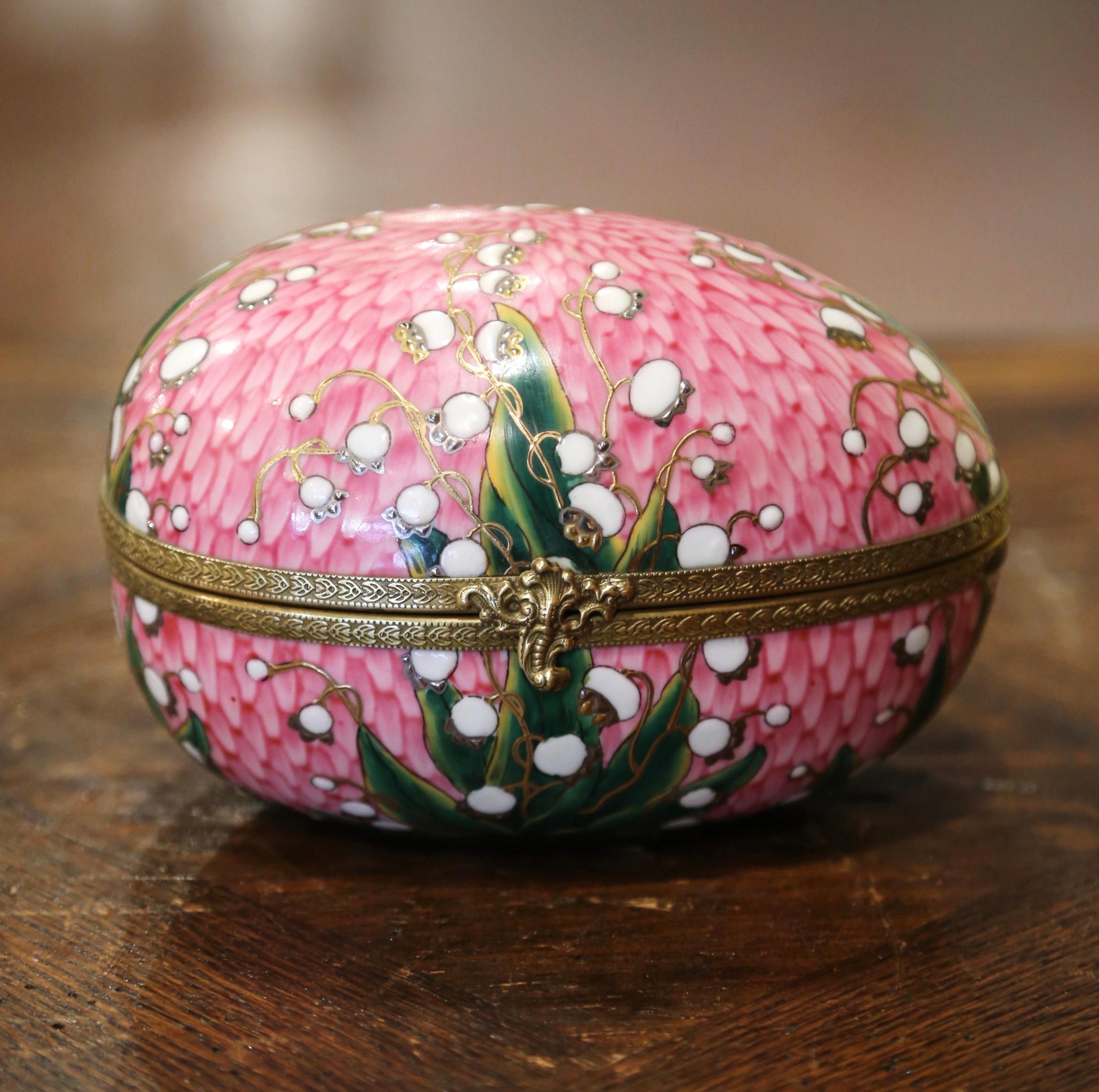 19th Century French Painted Faberge Porcelain Egg Trinket Boxes, Set of 5 1