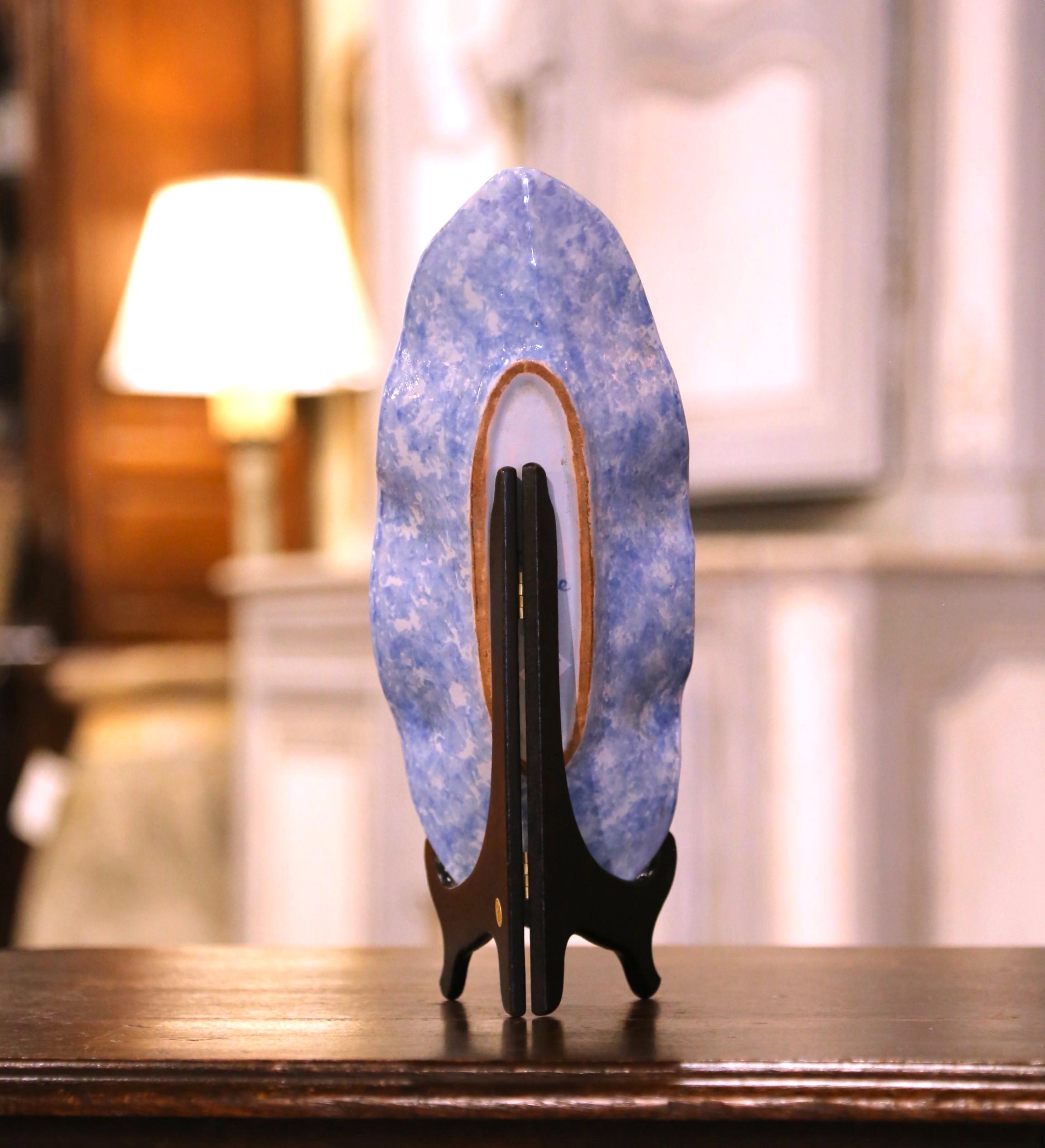 Französische bemalte Fayence-Porquier Beau Quimper-Schale aus Krepp, signiert PP, 19. Jahrhundert im Angebot 3