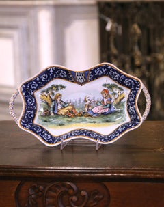19th Century French Painted Faience Wall Platter by Porquier Beau Quimper