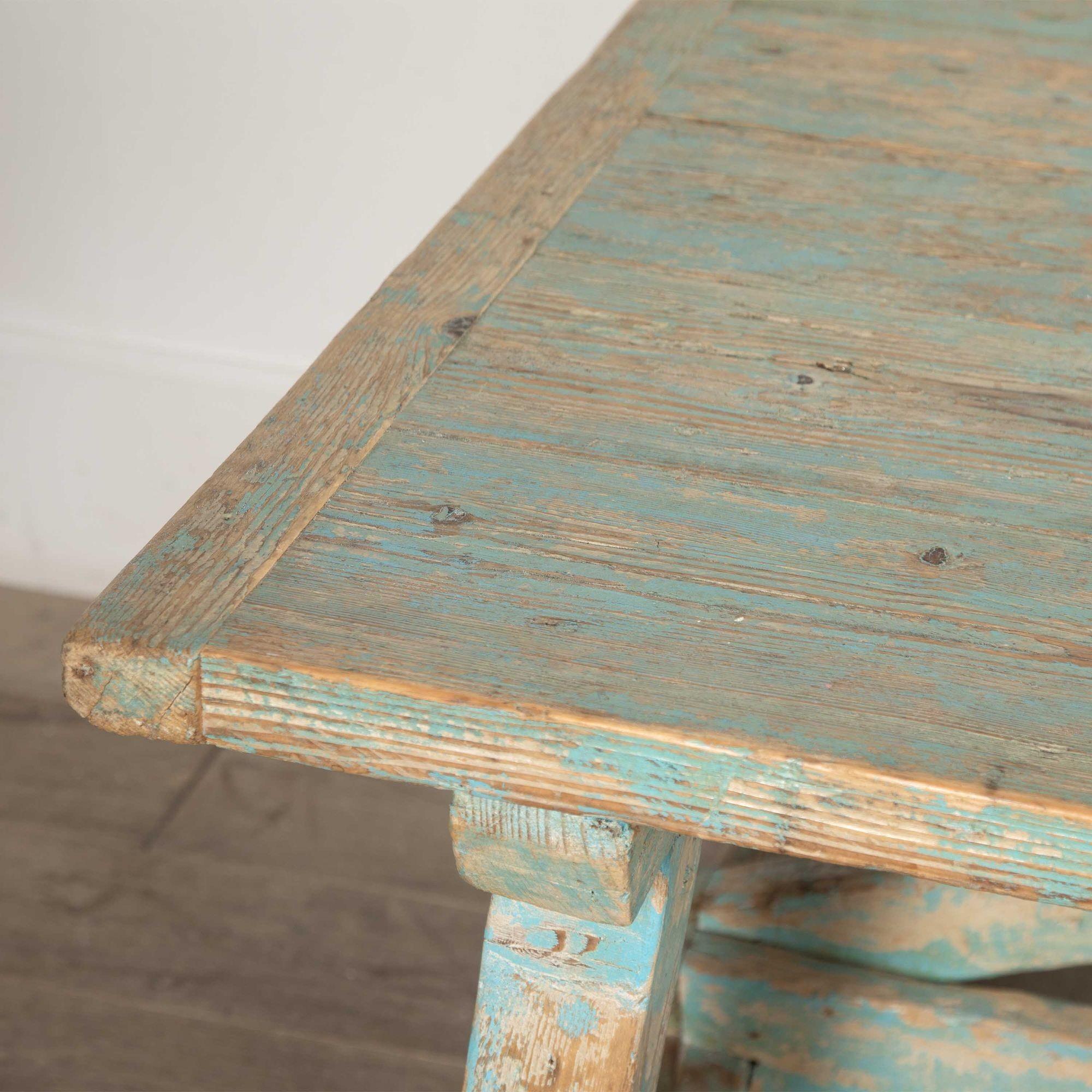 19th Century French Painted Farmhouse Table For Sale 4