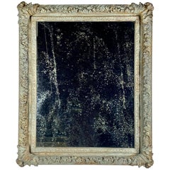 19th Century French Painted Frame with Antique Mirror Inset