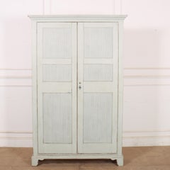 19th Century French Painted Linen Cupboard