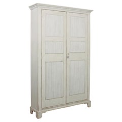 19th Century French Painted Linen Cupboard