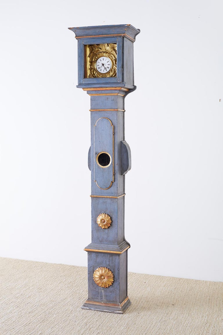 19th Century French Painted Long Case Grandfather Clock ...