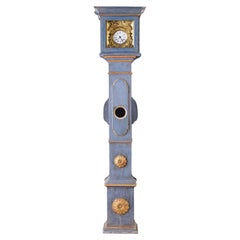 19th Century French Painted Long Case Grandfather Clock