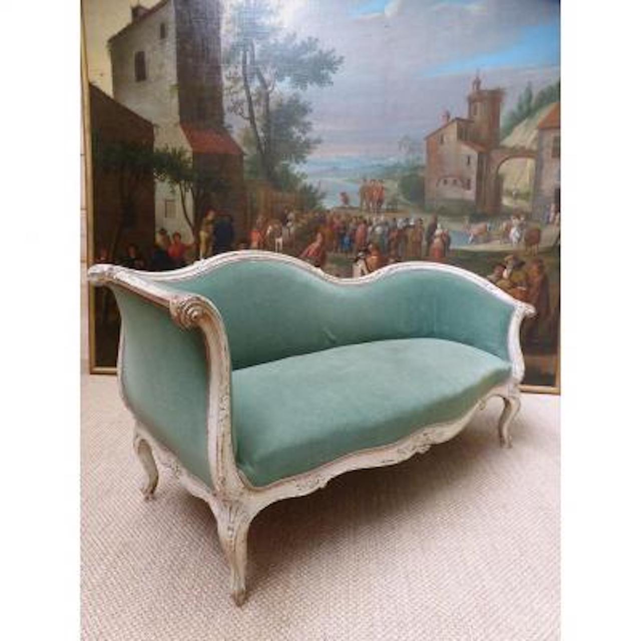 19th Century French Painted Louis XV Style Sofa 2