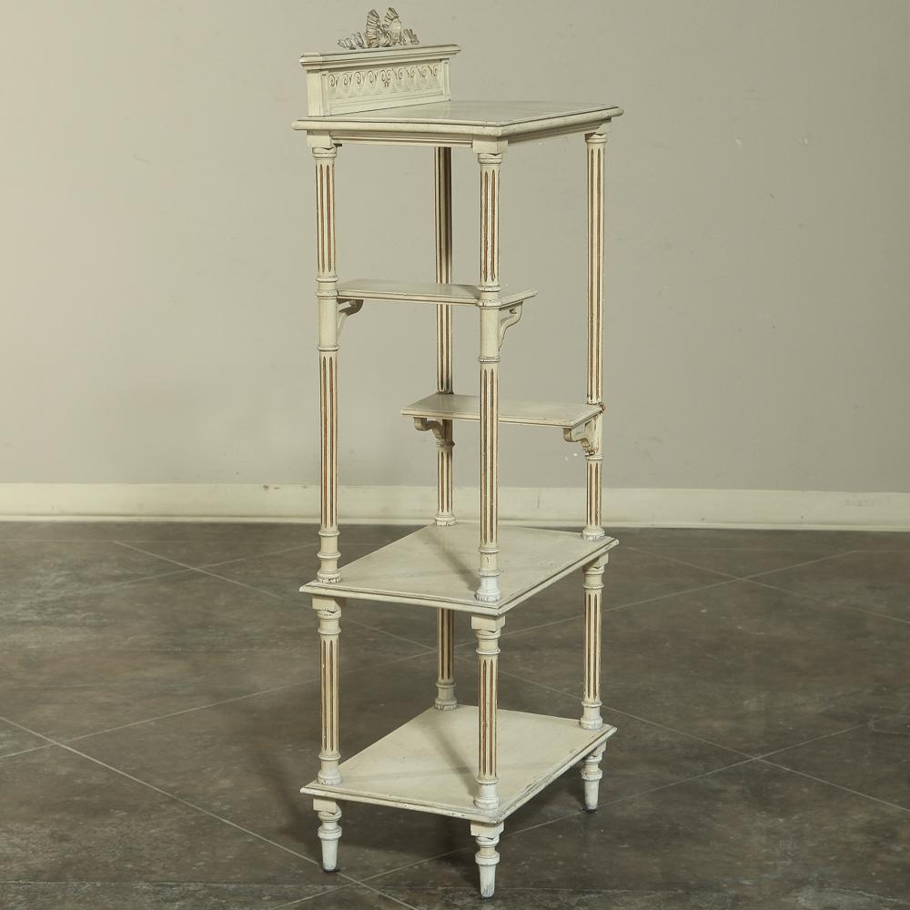 19th Century French Painted Louis XVI Shelf, Étagère In Good Condition In Dallas, TX