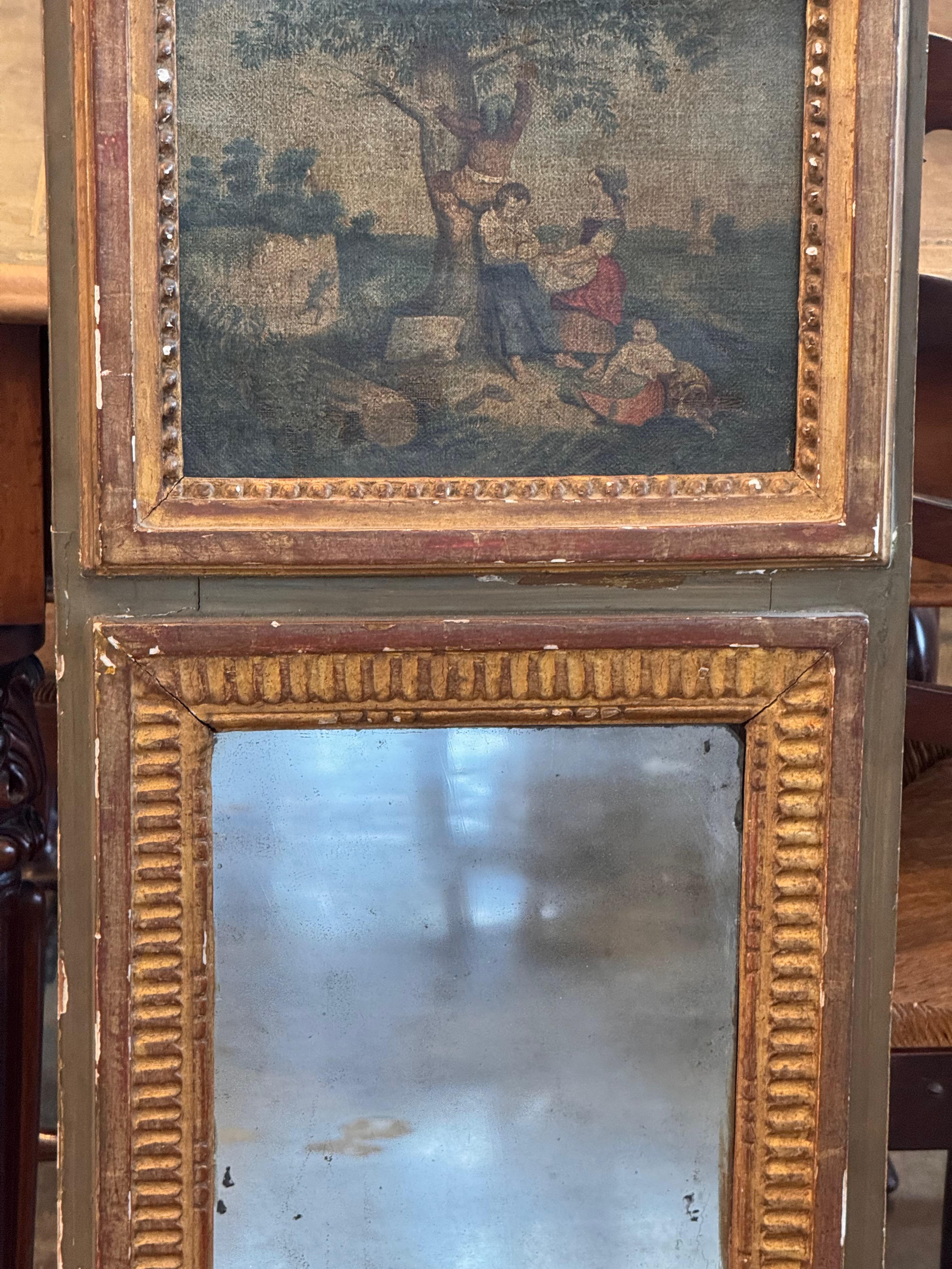 XIXe siècle Miroir peint français du 19e siècle en vente