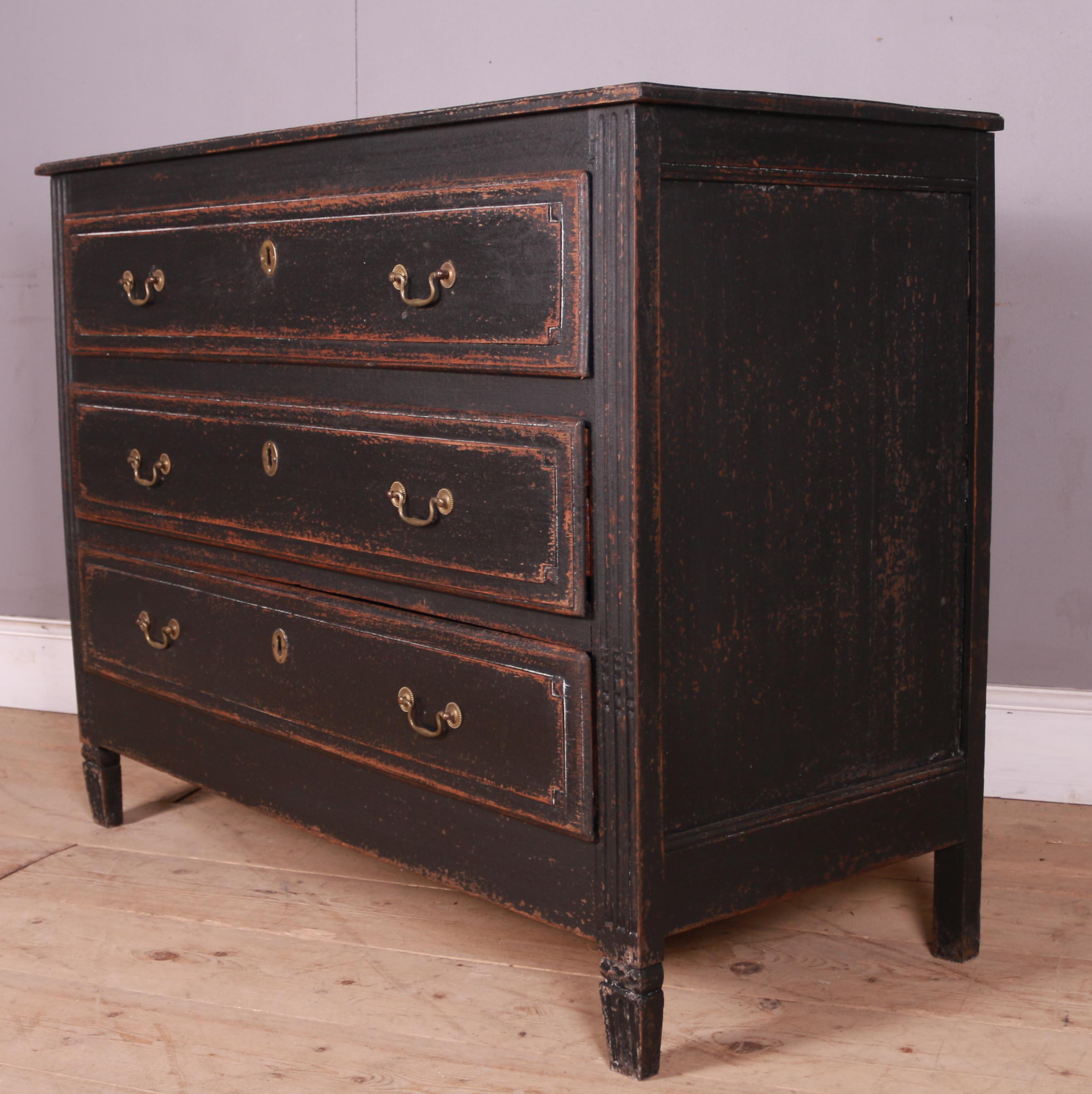 Early 19th C French black painted 3 drawer oak commode. 1830.


Reference: 7475

Dimensions
50 inches (127 cms) Wide
21 inches (53 cms) Deep
37.5 inches (95 cms) High

