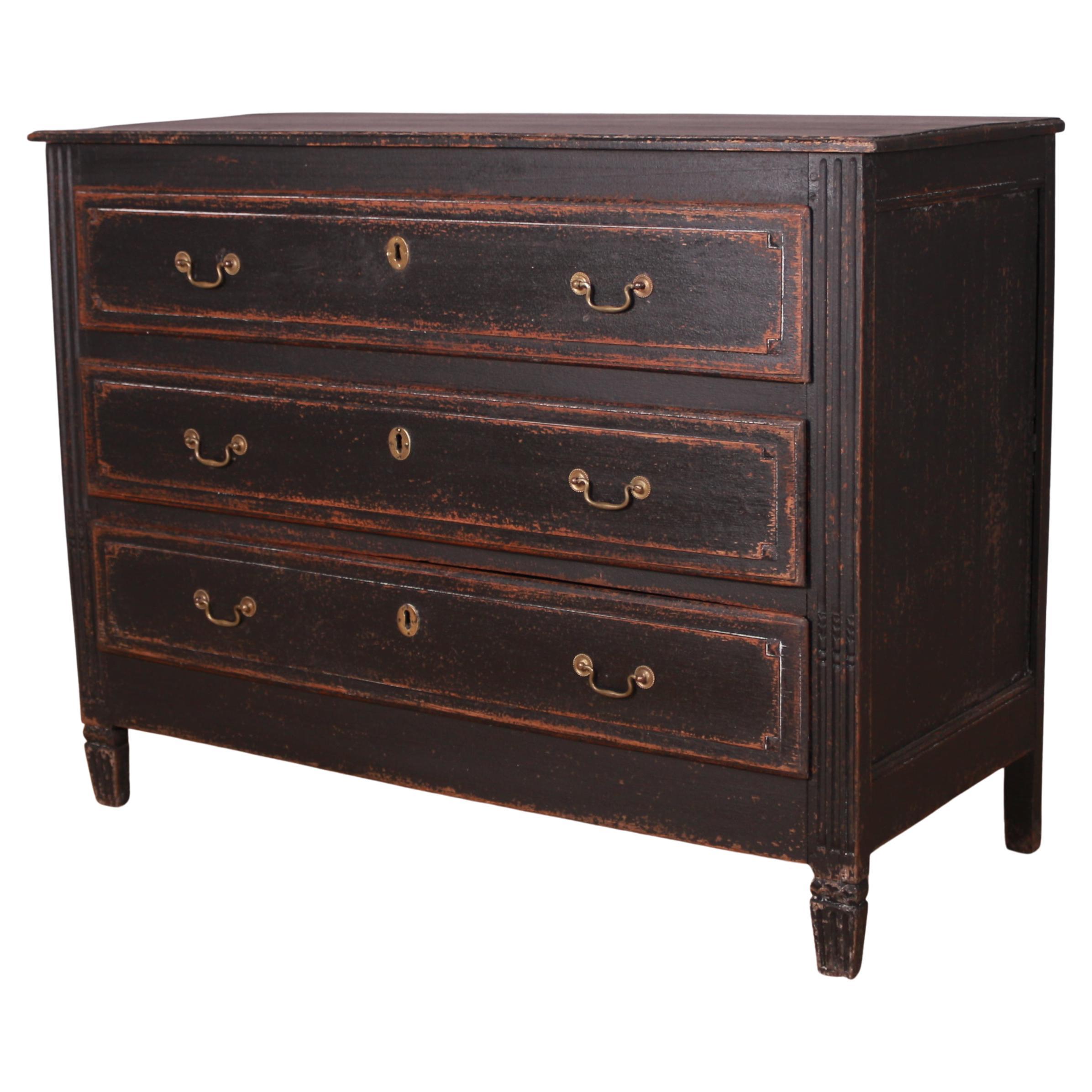 19th Century French Painted Oak Commode