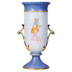 19th Century French Painted Porcelain Vase  Royal Cobalt Blue, Nast Manufactory