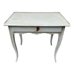 19th Century French Painted Rectangular Hall Side Table Desk with Drawer