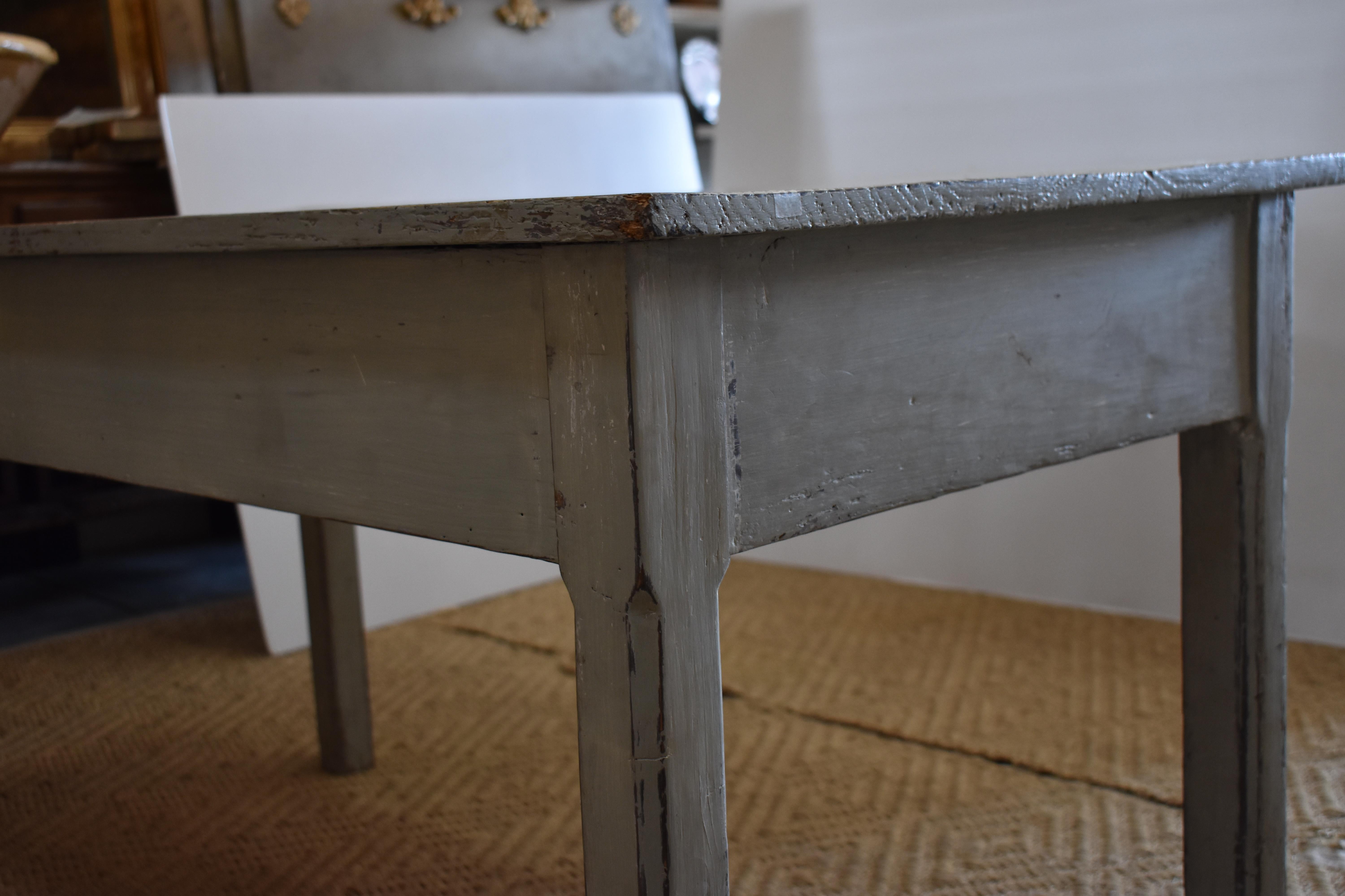 19th Century French Painted Rustic Farm Table For Sale 3