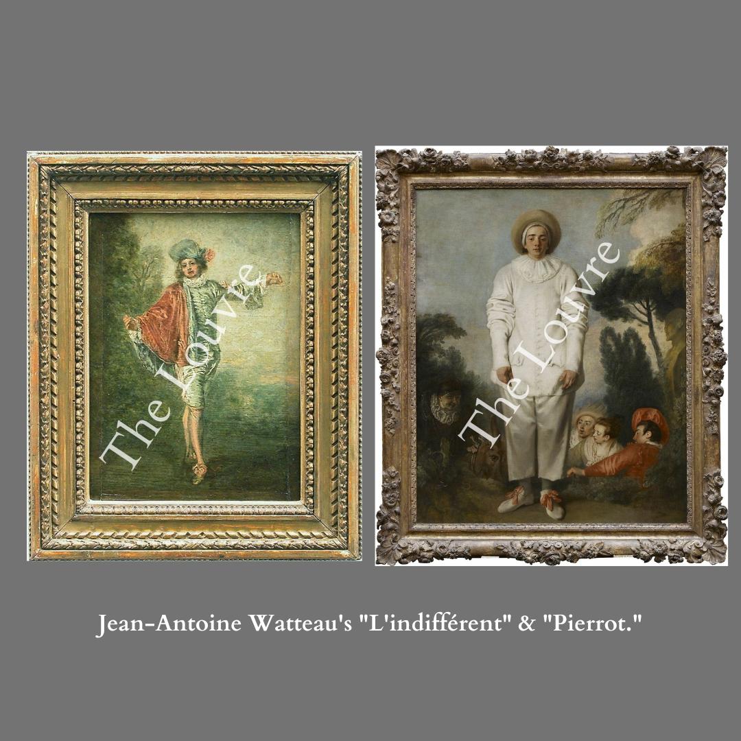 Watteau Back Rococo 19th Century French Painted Screen in the Rococo Style with Paintings ...