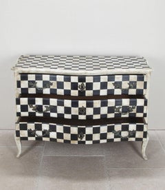 19th Century French Painted Serpentine Chest of Drawers