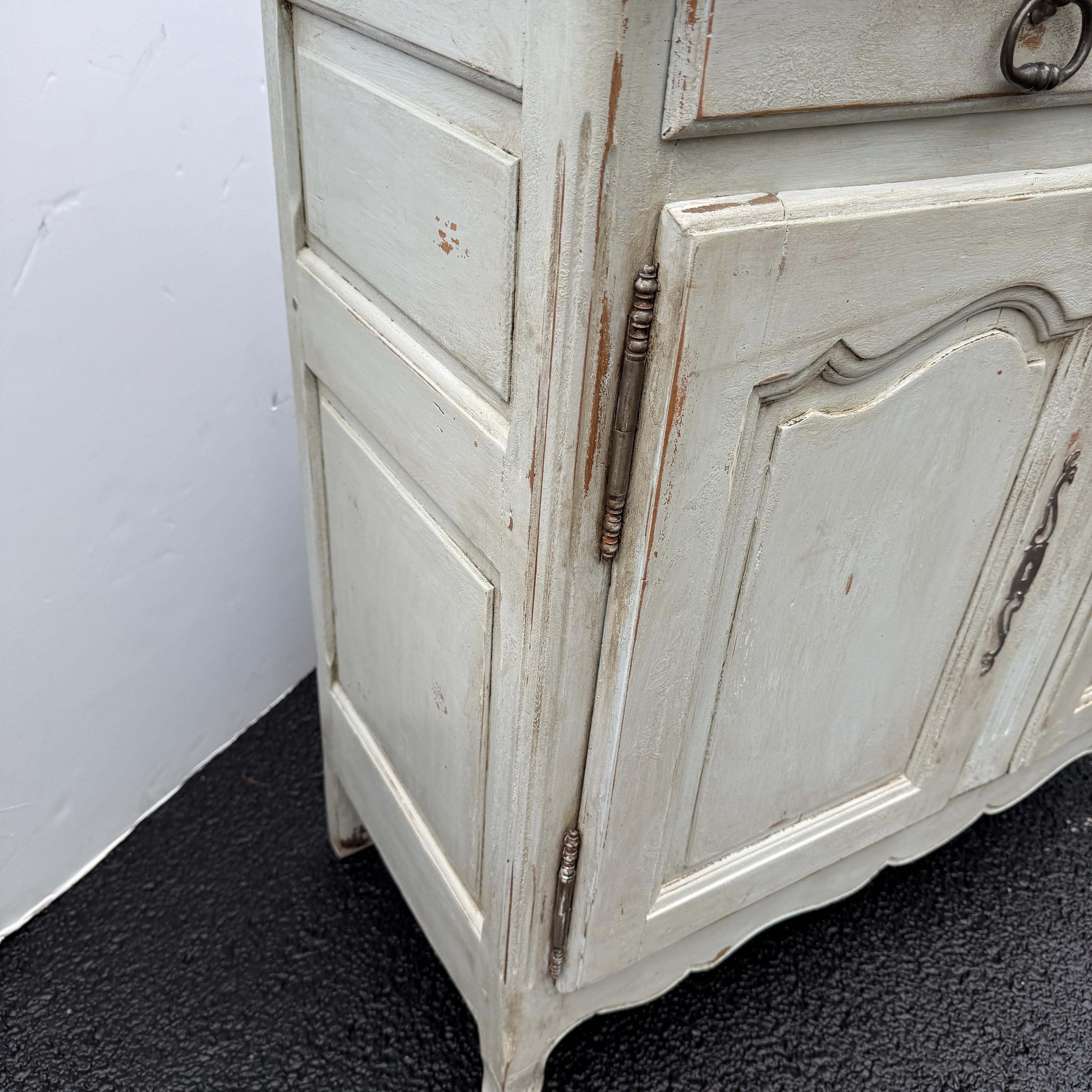 19th Century French Painted Sideboard Cabinet with Drawers For Sale 5