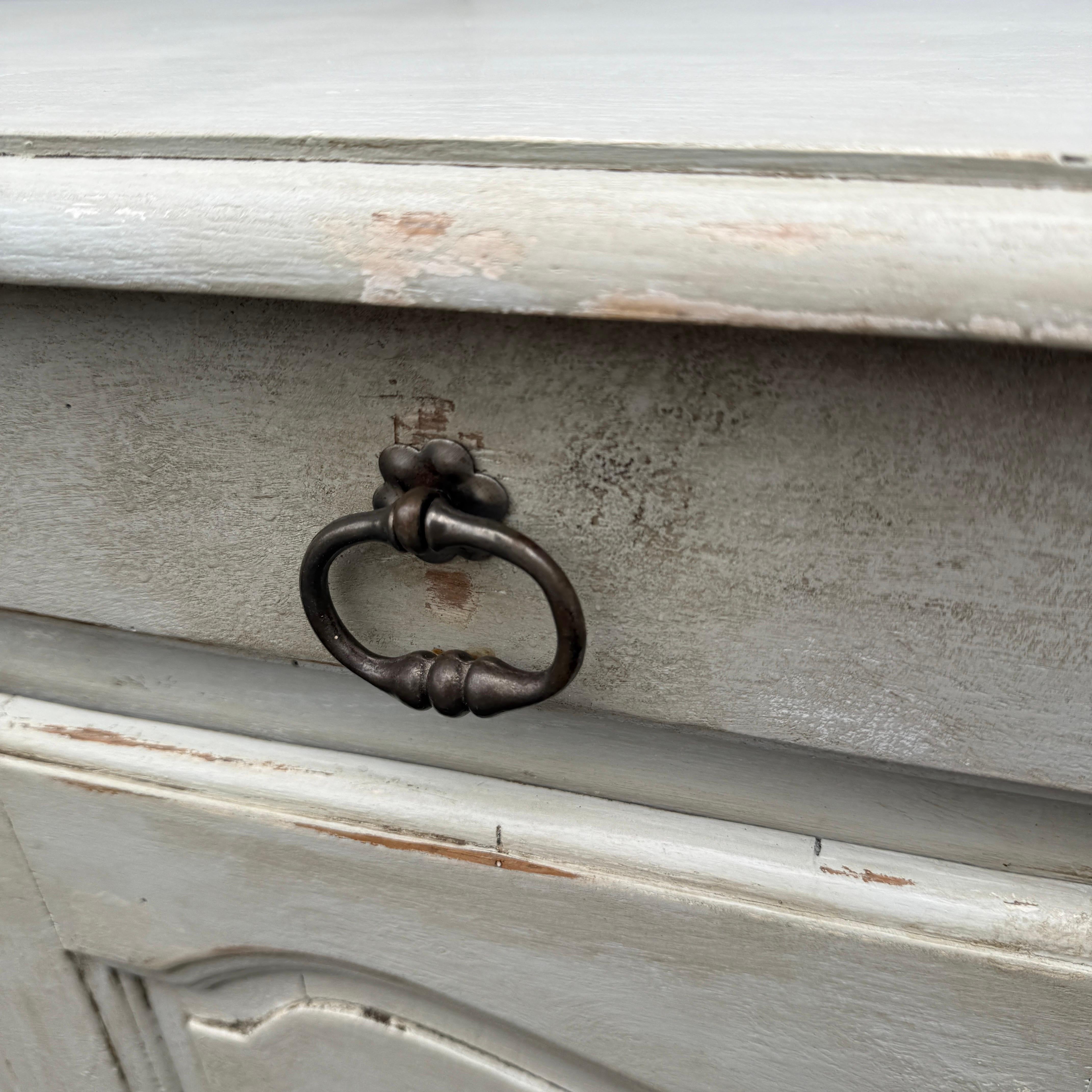 19th Century French Painted Sideboard Cabinet with Drawers For Sale 8