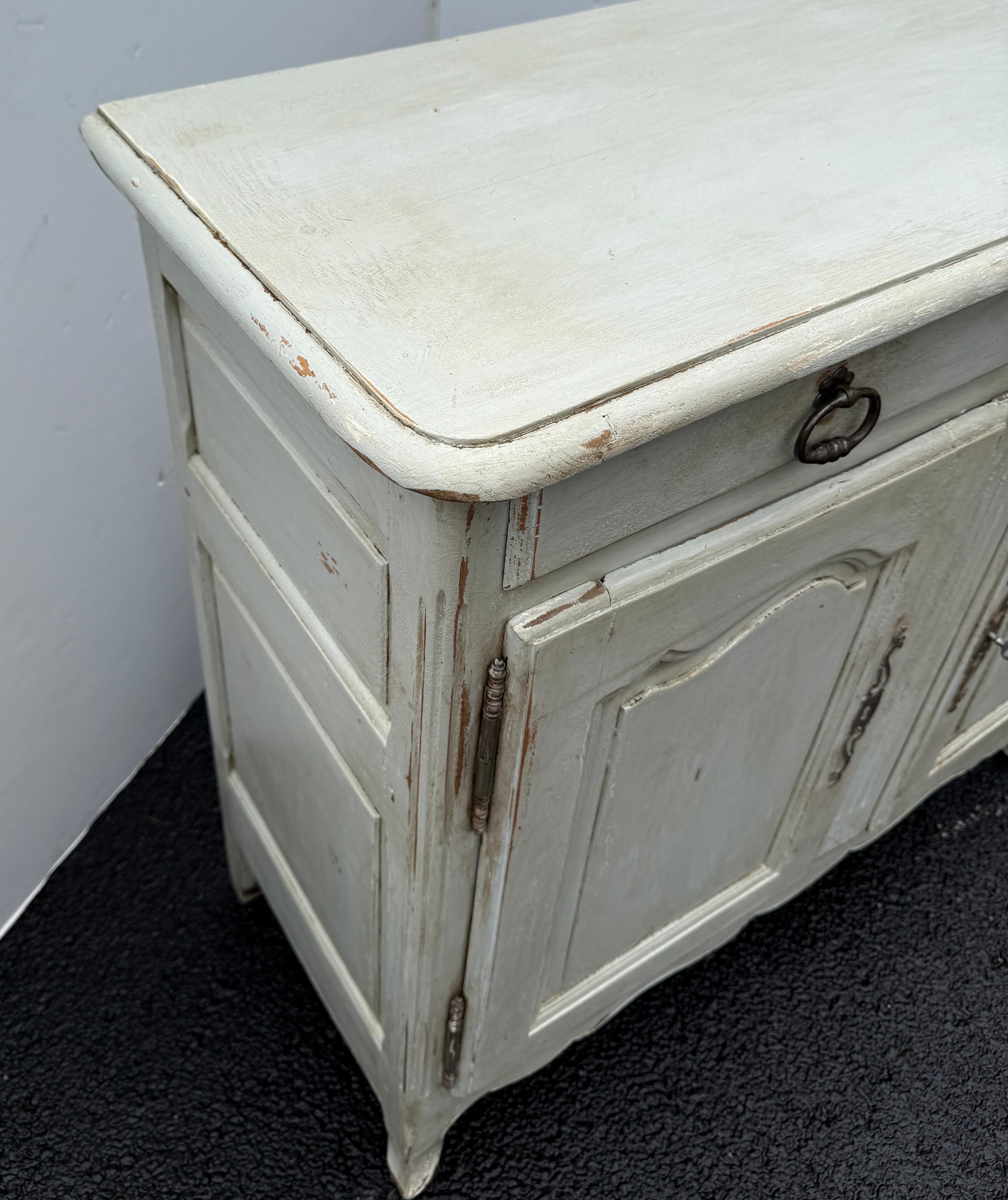 19th Century French Painted Sideboard Cabinet with Drawers For Sale 2