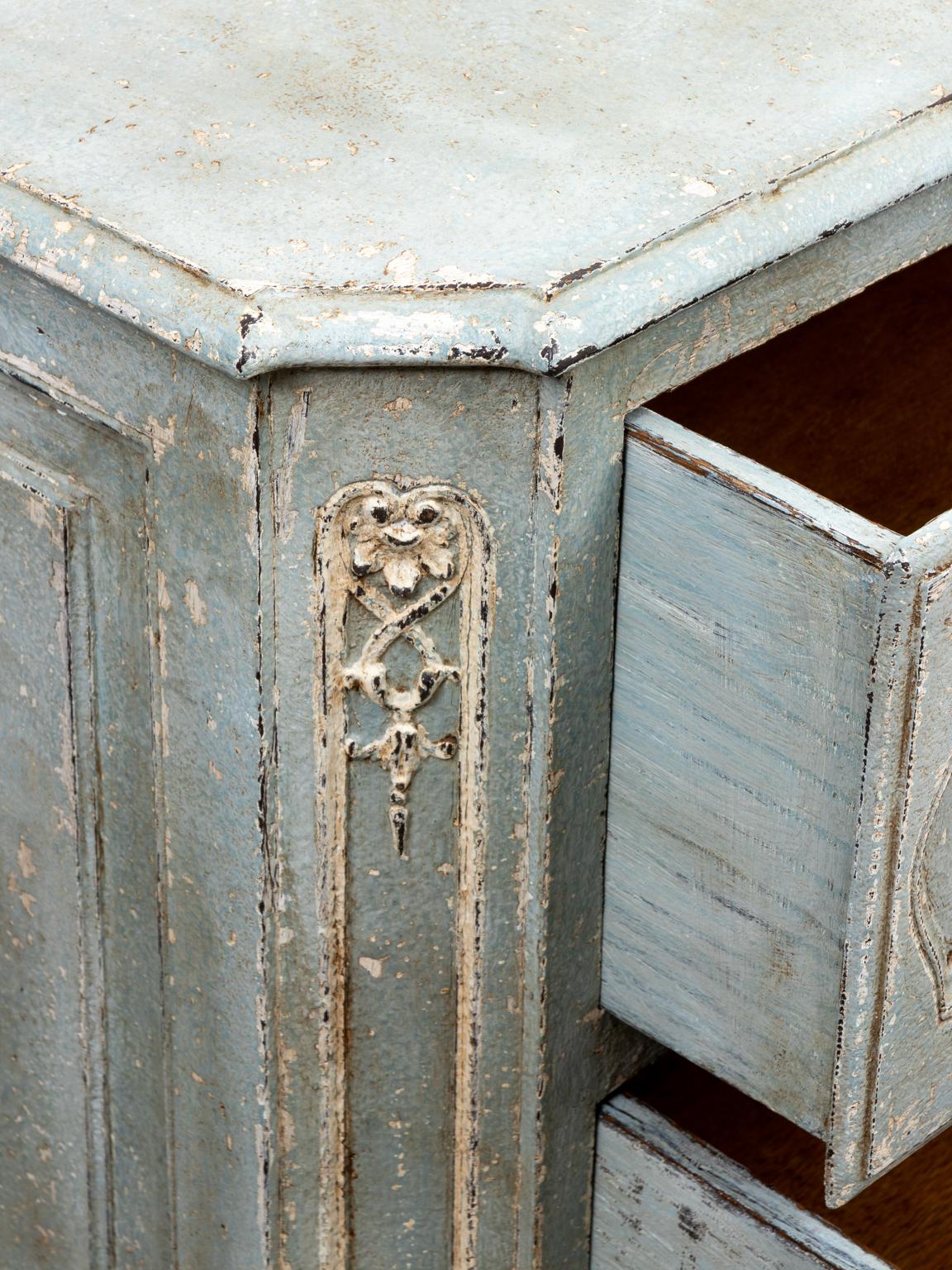 19th Century French Painted Three Drawer Chest In Good Condition In Stamford, CT