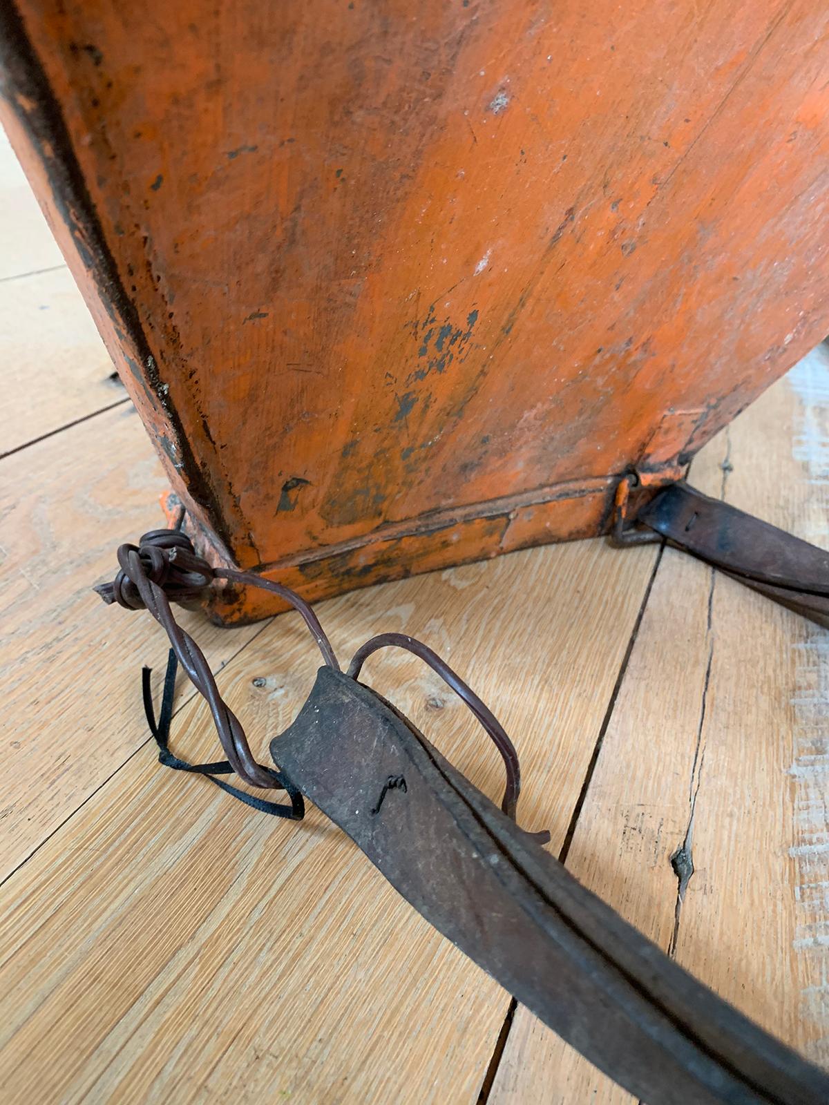 19th Century French Painted Tole Grape Harvest Basket For Sale 14