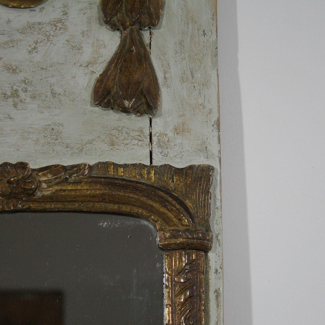 19th Century French Painted Trumeau Mirror 1