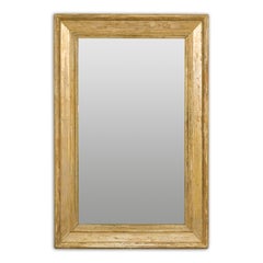 19th Century French Painted Wood Rectangular Mirror with Rustic Character