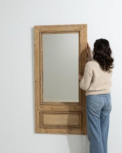 19th Century French Trumeau Mirror, Painted Wood, Antique Design