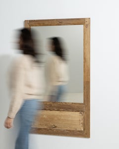 19th Century French Painted Wood Trumeau Wall Mirror