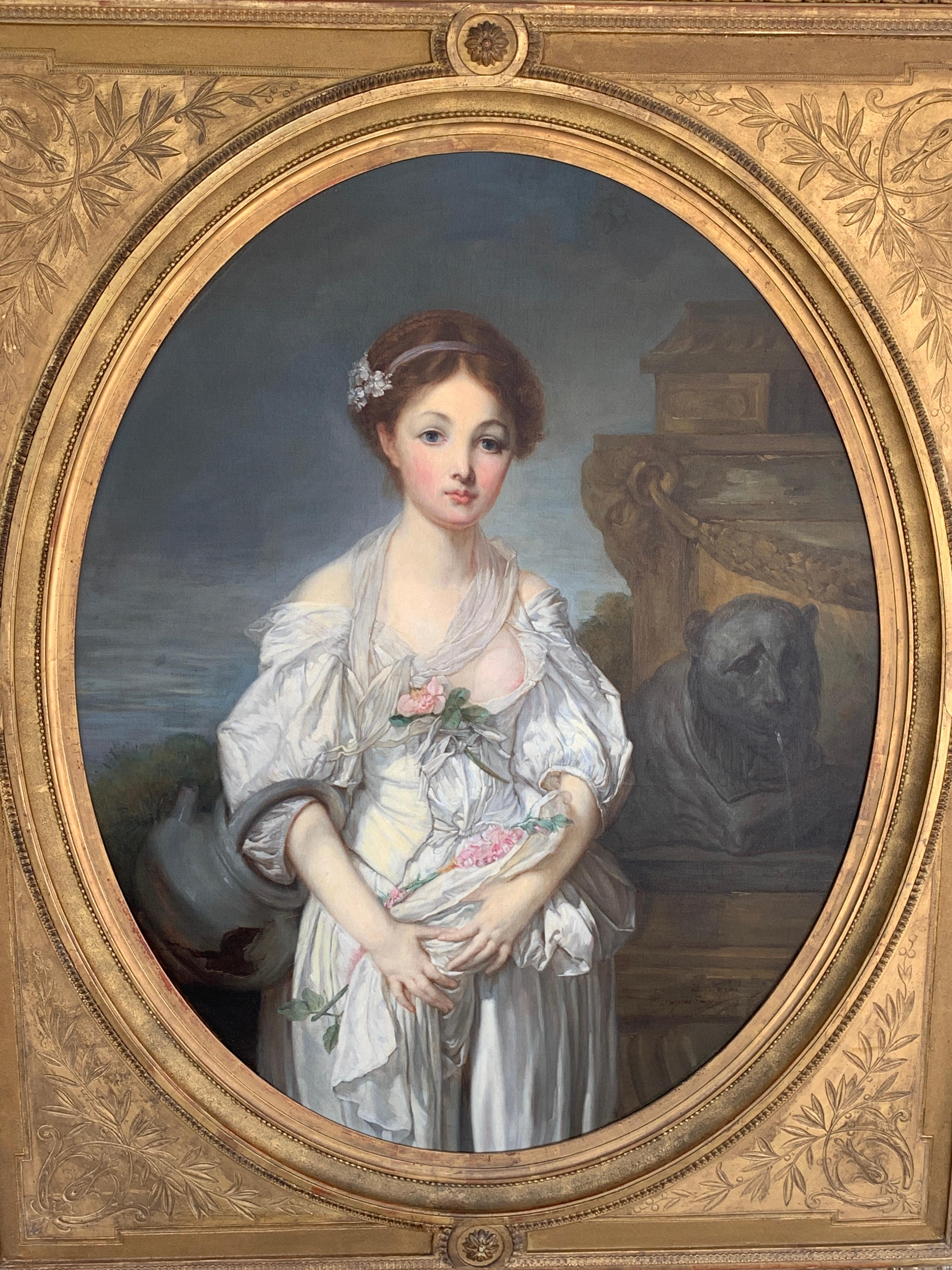Französisches Gemälde des 19. Jahrhunderts D''après Jean-Baptiste Greuze, der zerbrochene Krug im Angebot 5