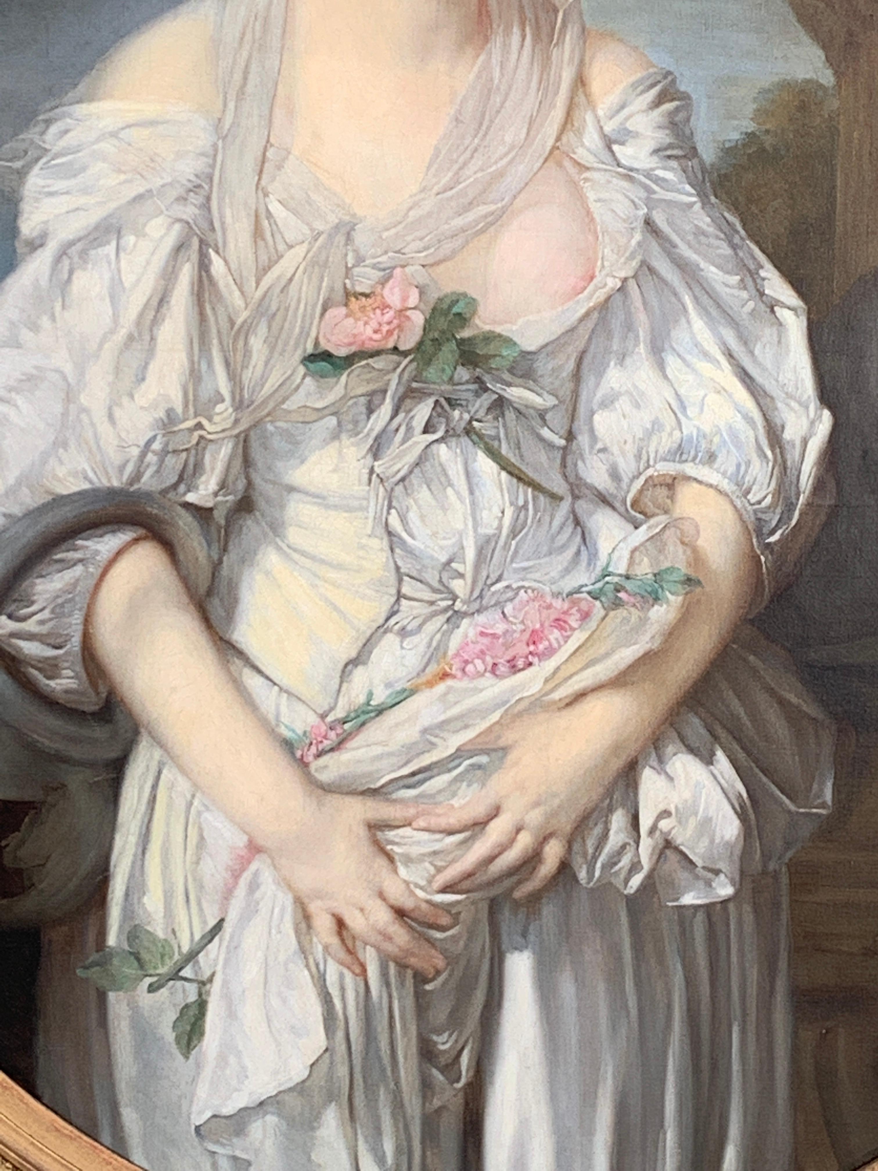 Französisches Gemälde des 19. Jahrhunderts D''après Jean-Baptiste Greuze, der zerbrochene Krug im Zustand „Gut“ im Angebot in Atlanta, GA