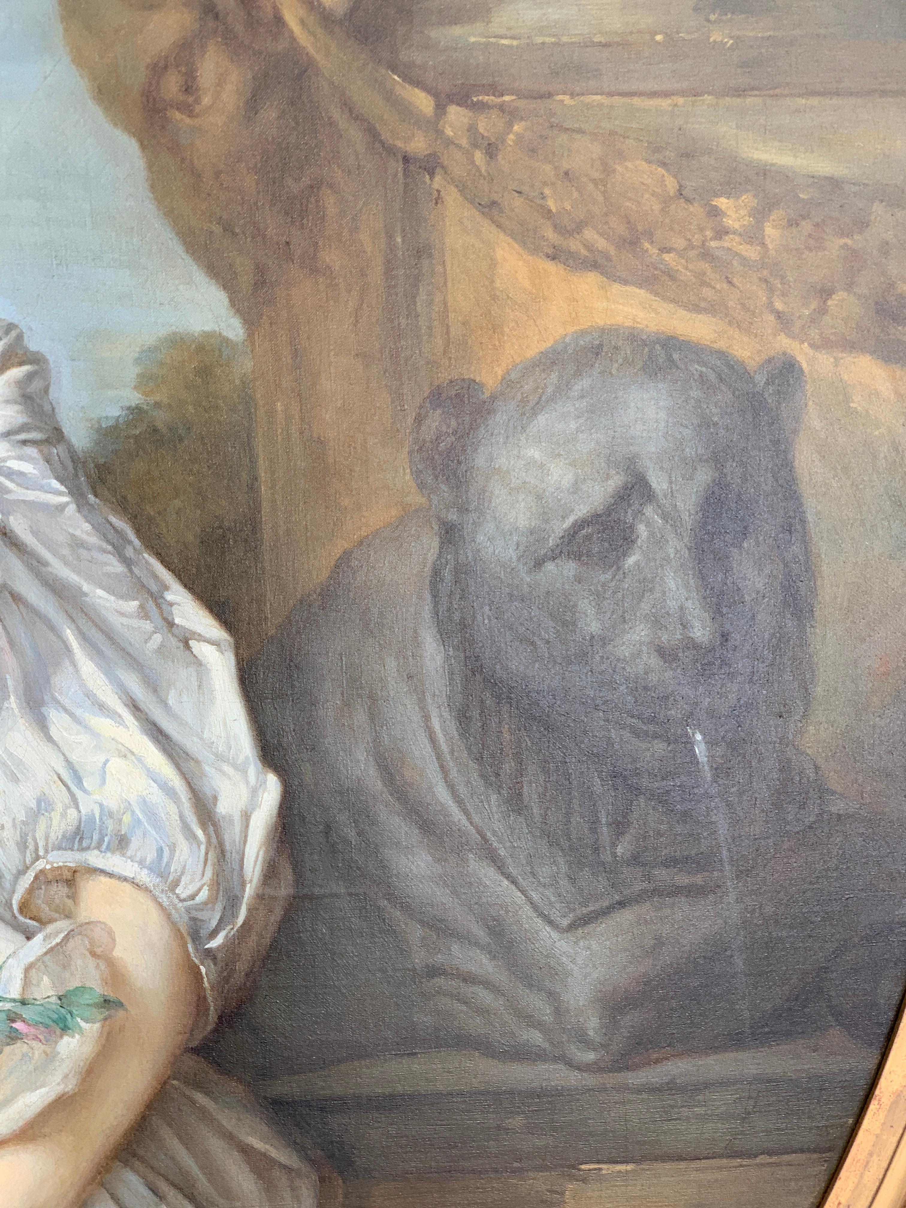 Französisches Gemälde des 19. Jahrhunderts D''après Jean-Baptiste Greuze, der zerbrochene Krug im Angebot 1