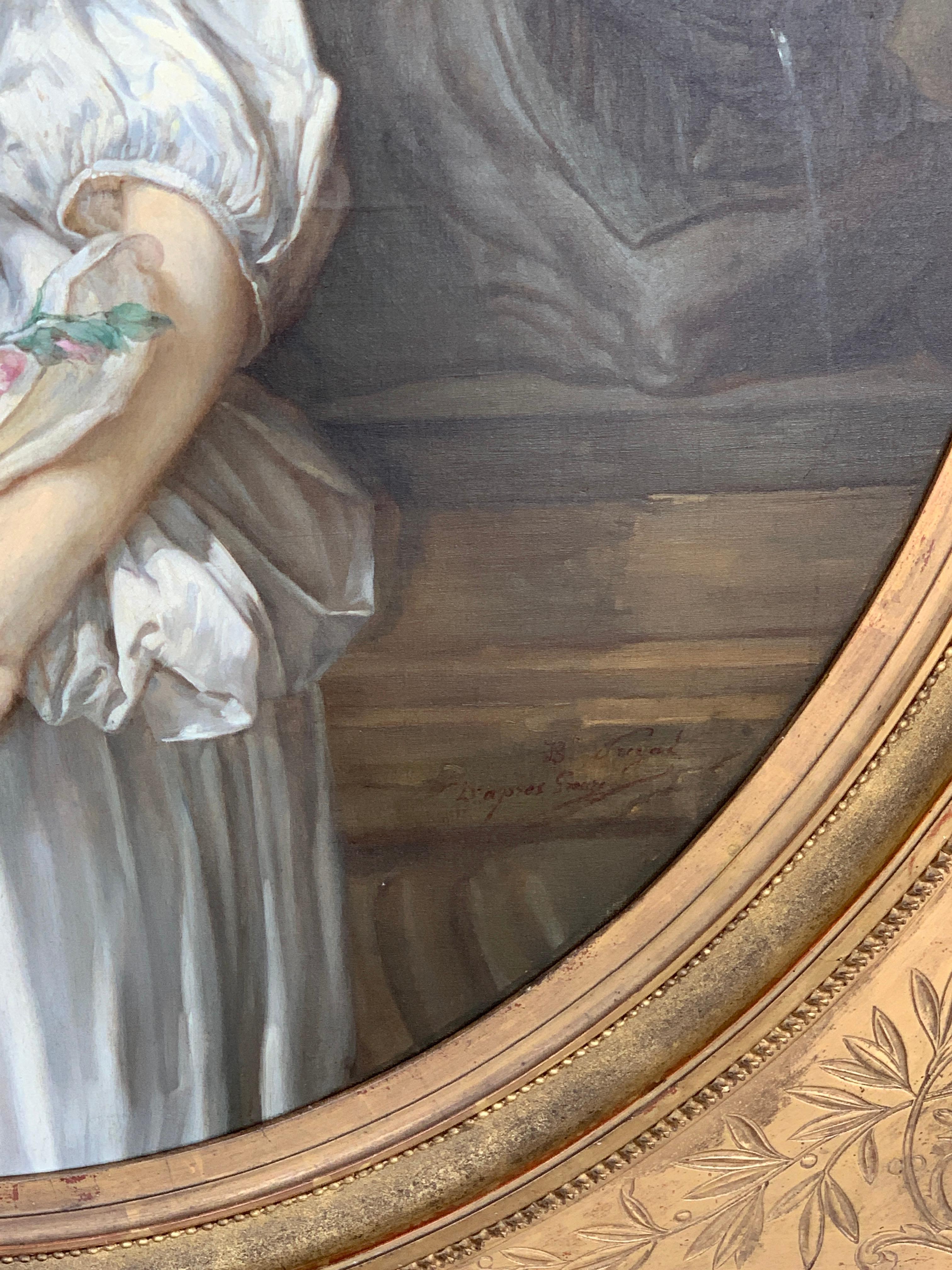 Französisches Gemälde des 19. Jahrhunderts D''après Jean-Baptiste Greuze, der zerbrochene Krug im Angebot 2