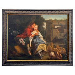 Antique 19th Century French Painting, Framed