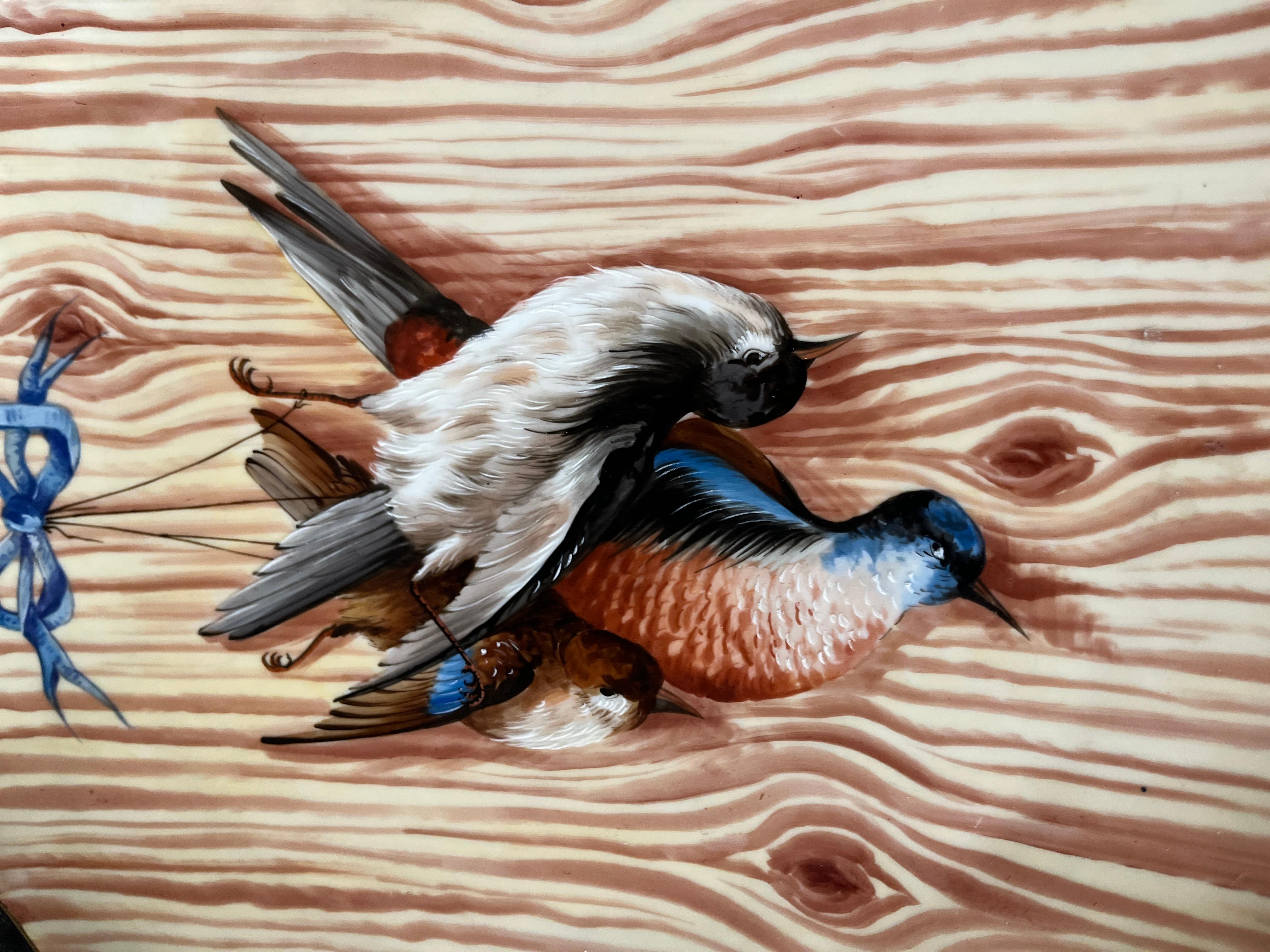 Francese Trofeo di caccia in porcellana Faux Boi a coppie del XIX secolo in vendita