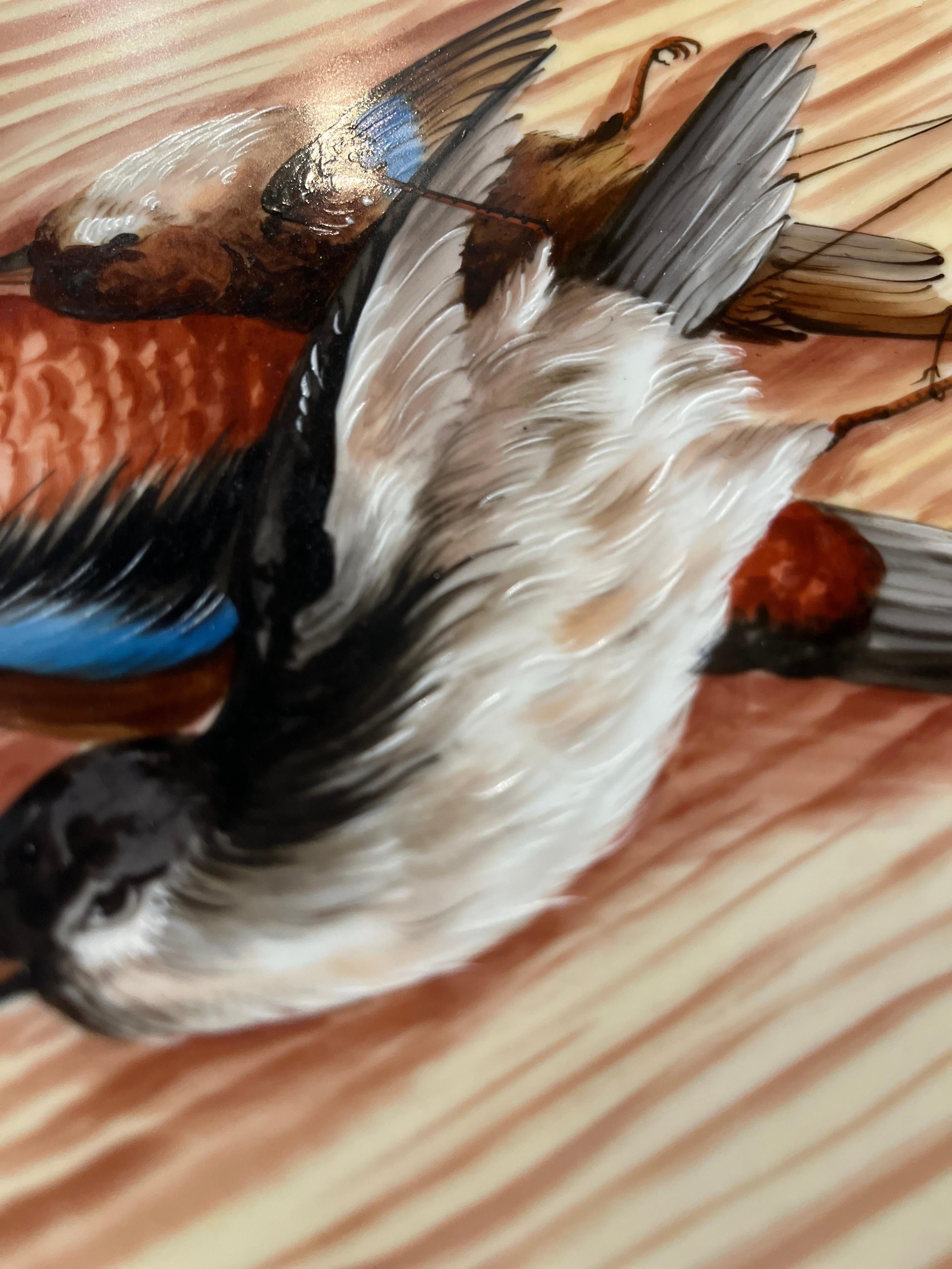 Trofeo di caccia in porcellana Faux Boi a coppie del XIX secolo in vendita 1