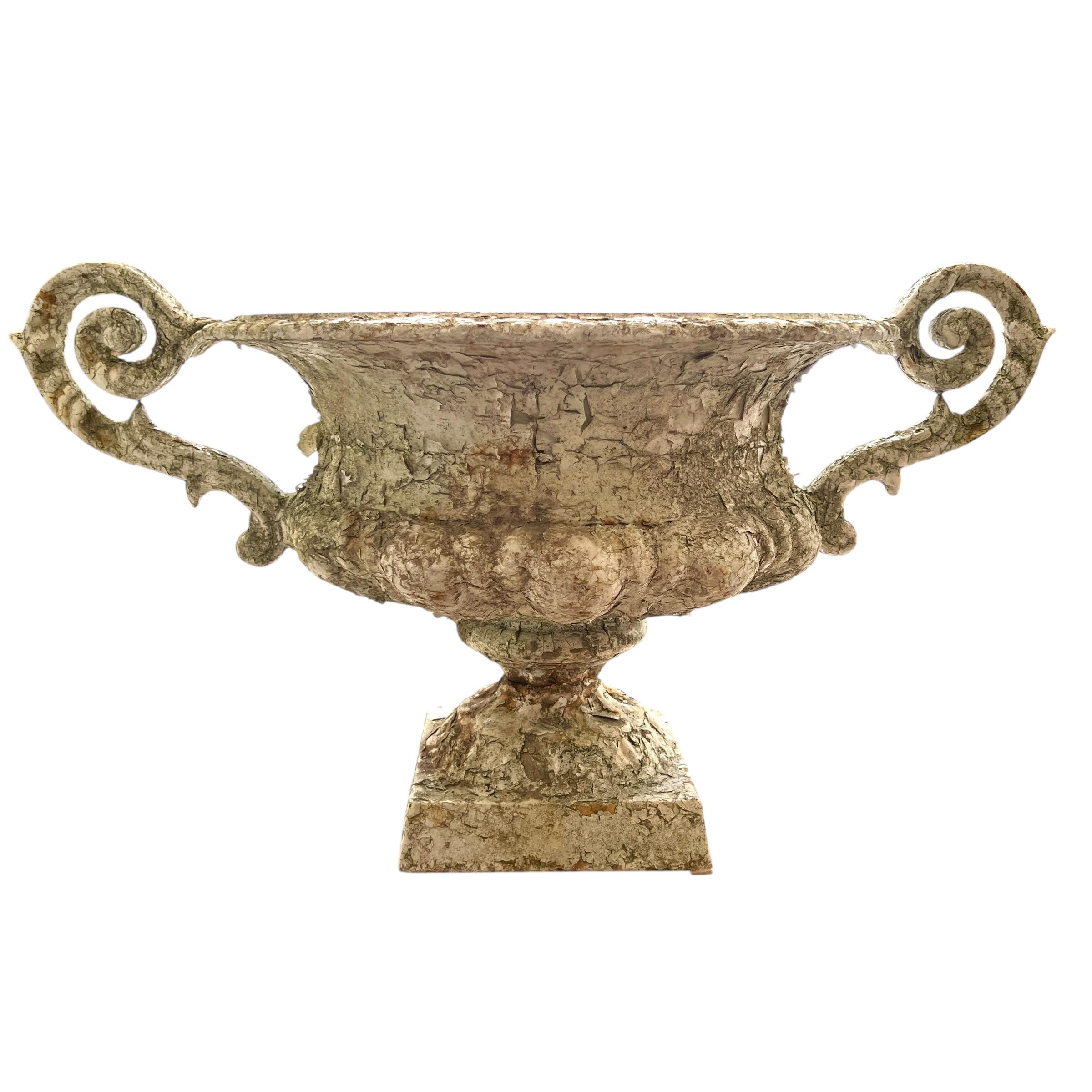 19th Century French Pair of Antique Jardinieres with Handles For Sale 7