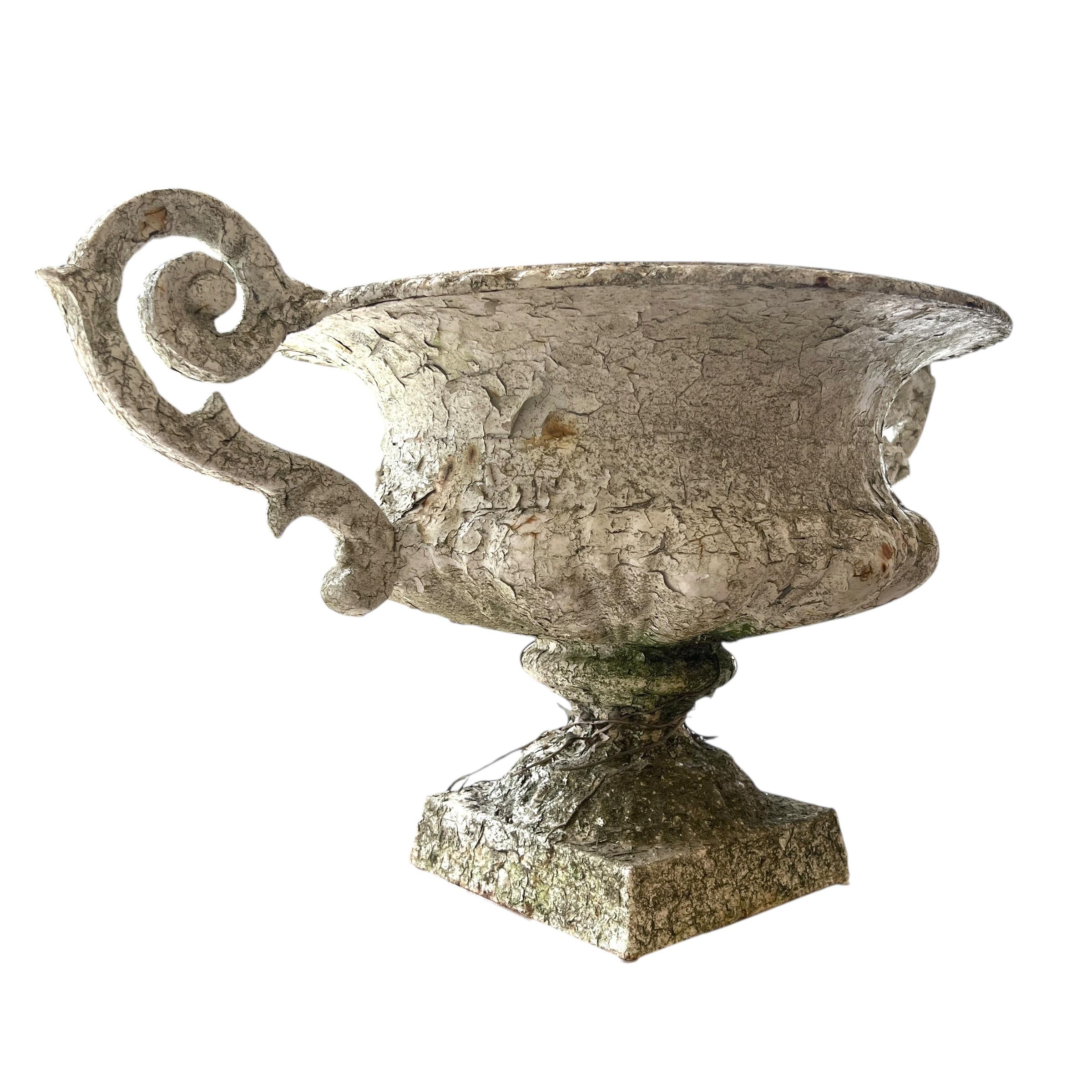 Iron 19th Century French Pair of Antique Jardinieres with Handles For Sale