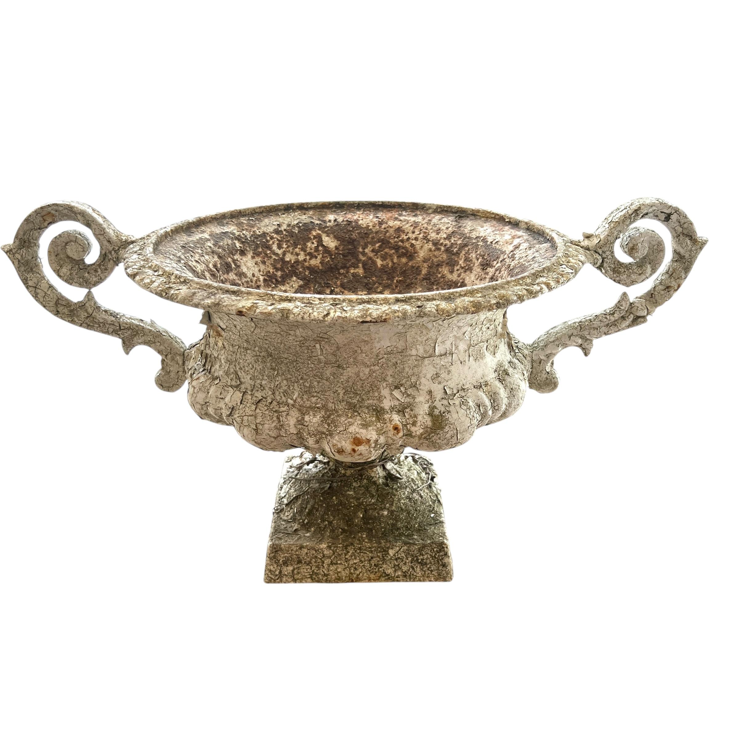 19th Century French Pair of Antique Jardinieres with Handles For Sale 3
