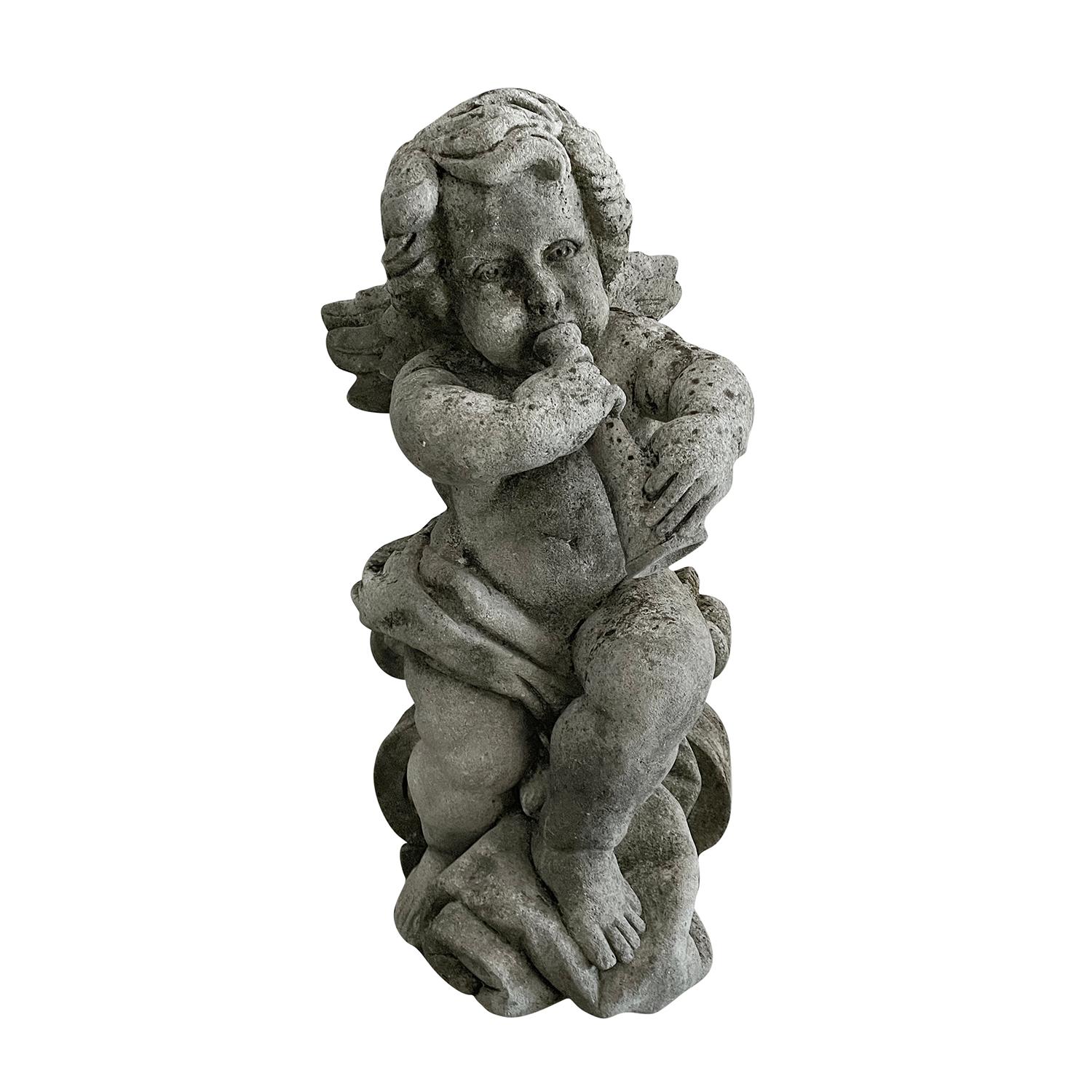 19th Century French Pair of Antique Limestone Cherubs - Les Anges de la Musique For Sale 2