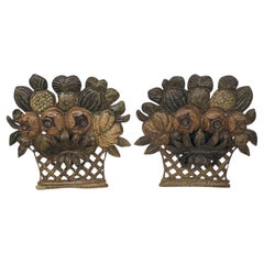 Coppia di applique in metallo antico del 19° secolo - Applique rustiche