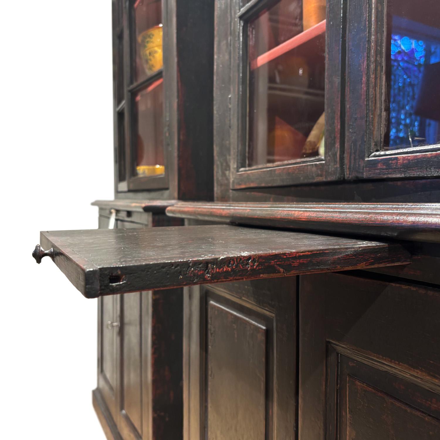 19th Century French Pair of Antique Provincial Sprucewood Bookcases, Cabinets For Sale 1