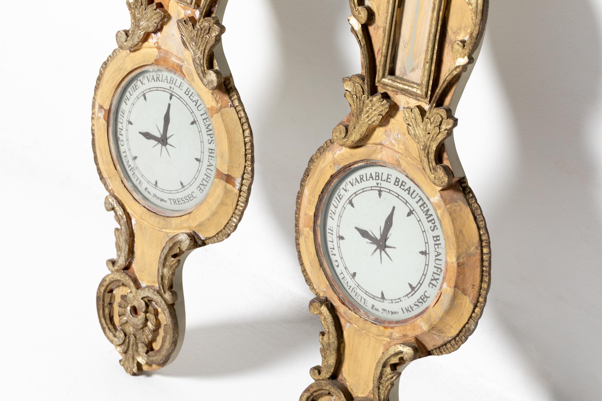 Paar französische Barometer des 19. Jahrhunderts (Französisch) im Angebot