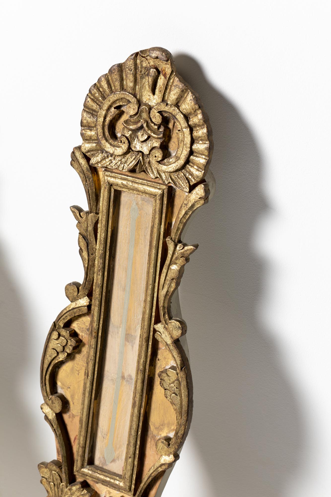 Paar französische Barometer des 19. Jahrhunderts (Polychromiert) im Angebot
