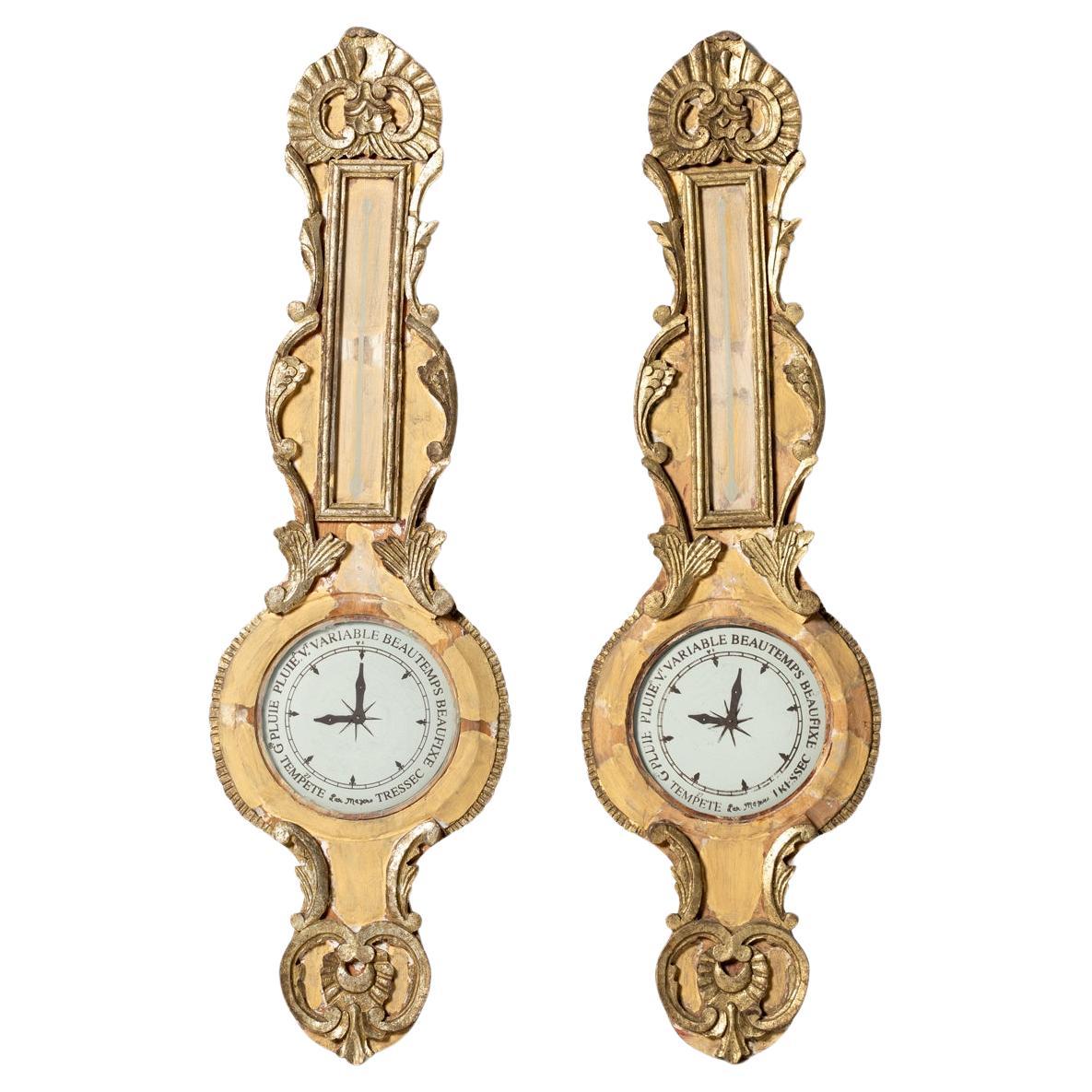 19th Century French Pair of Barometers