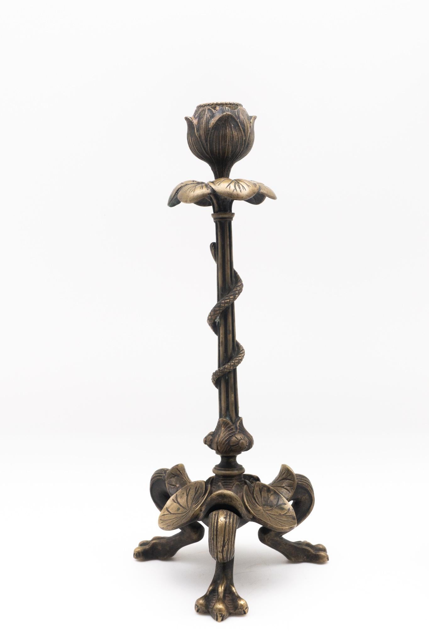 19th Century French Pair of Bronze Candlesticks in the Style of Victor Paillard 2